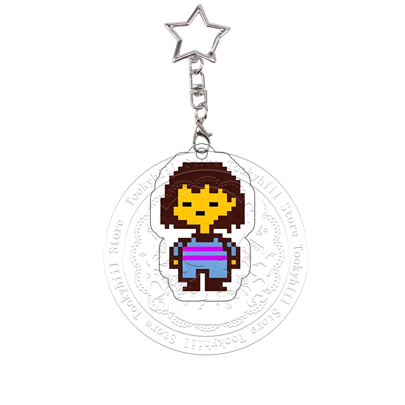 Pixel Deltarune Acryl-Schlüsselanhänger Taschen-Deko-Accessoires Sans Chara Schlüsselring Frisk Anhänger Berdly Charaktere Ralsei Geburtstagsgeschenk – Detail 10