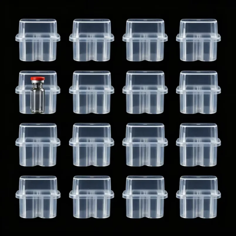 Mini Microtube Storage Box Clear Vial Storage Case Stackable Freezer Tube Box Diabetic Supplies Refill Bottle Pixelated Life