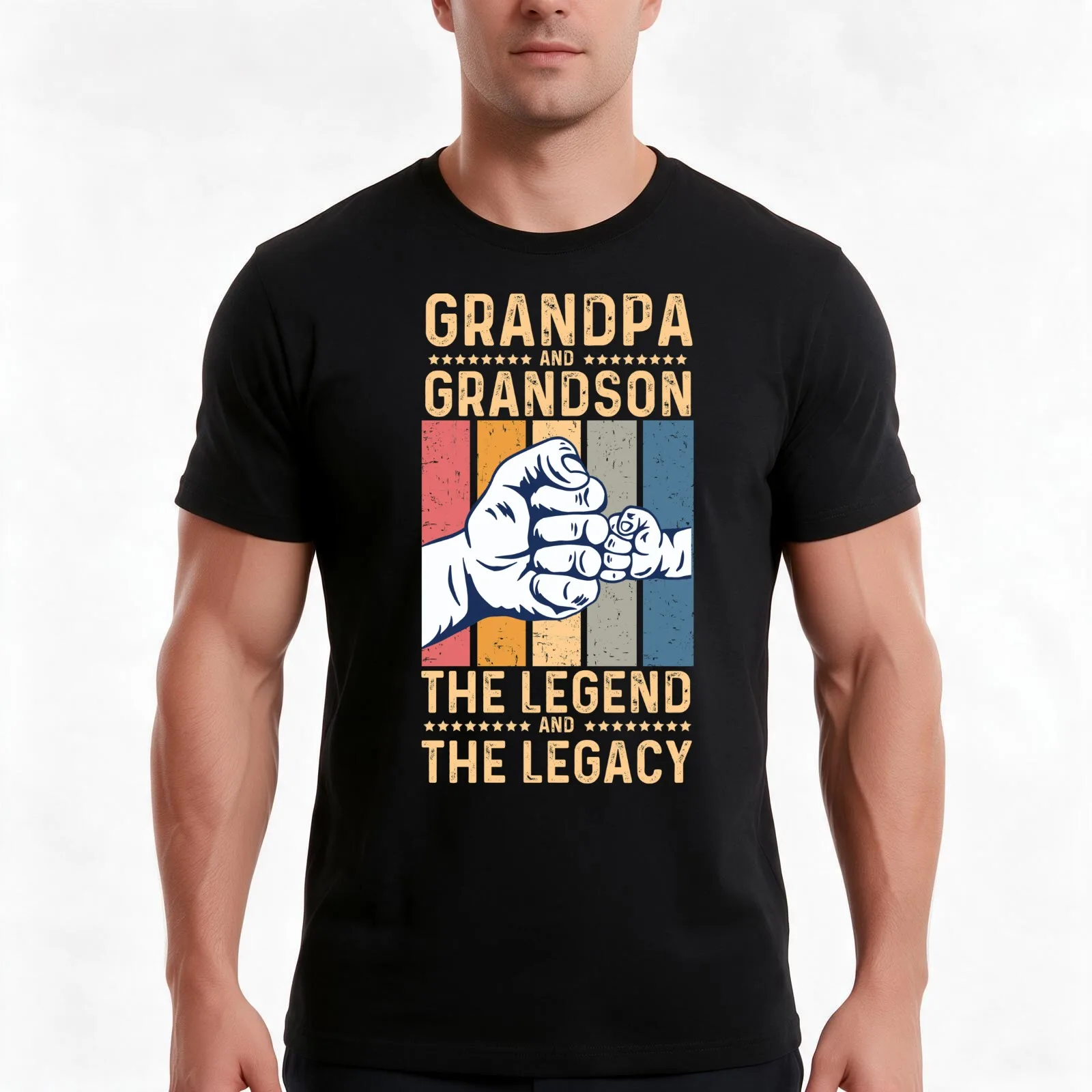 Grandpa And Grandson The Legend And The Legacy T-Shirt, Summer Casual Cotton Tee, Oversized Streetwear Tops, Unisex Men Women