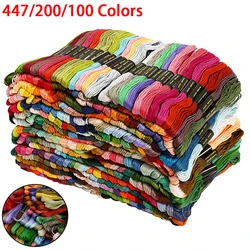 447/200/100 Colors Cross Stitch Cotton Embroidery Thread Floss Sewing Skeins Craft Mix Colors Cross Stitch DIY Thread Crafts