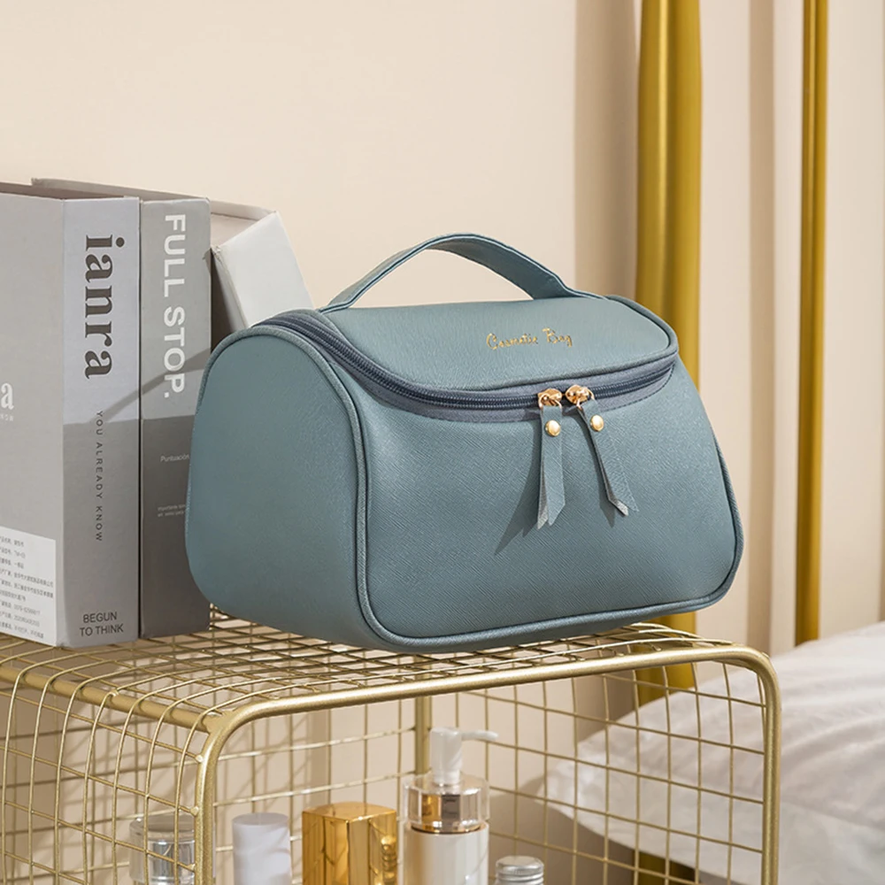 

New Women Cosmetic Bags PU Leather Handbag Large Capacity Zipper Waterproof Makeup Bag Female Travel Storage Beauty Case