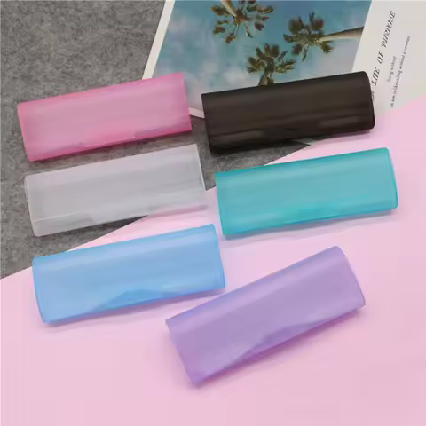 Simple Frosted Glasses Case Portable Ultralight Plastic Eyeglass Case Transparent Glasses Storage Box