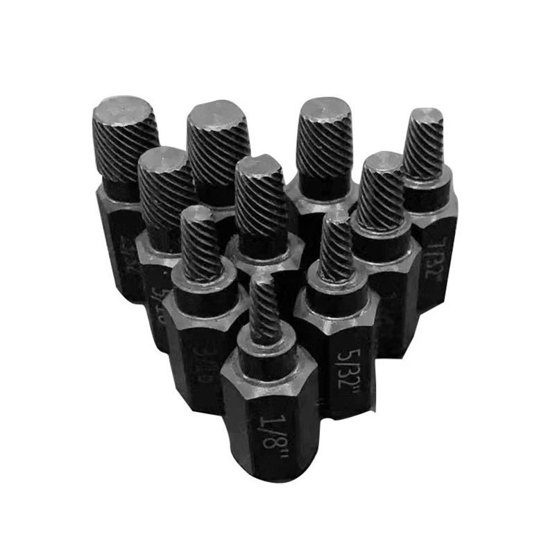 10Pcs Alloy Steel Damaged Screw Remover Set Easy Out Drill Bit Screws Bolt Stud Multi-Spline Screw Extractor Screw Extractor Kit