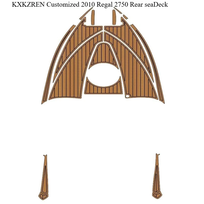 KXKZREN Custom 2010 Regal 2750 Rear SeaDeck for Boat Yacht Marine EVA Foam Decking Sheet Self-adhesive Faux Teak Flooring Pad