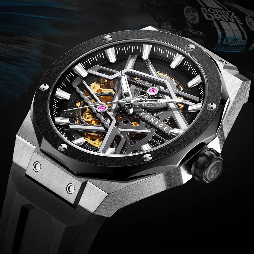 2025 New Men's Watch Automatic Movement Mechanical Tourbillon Watch Skeleton Design Stainless Steel Case Waterproof Men's Watch