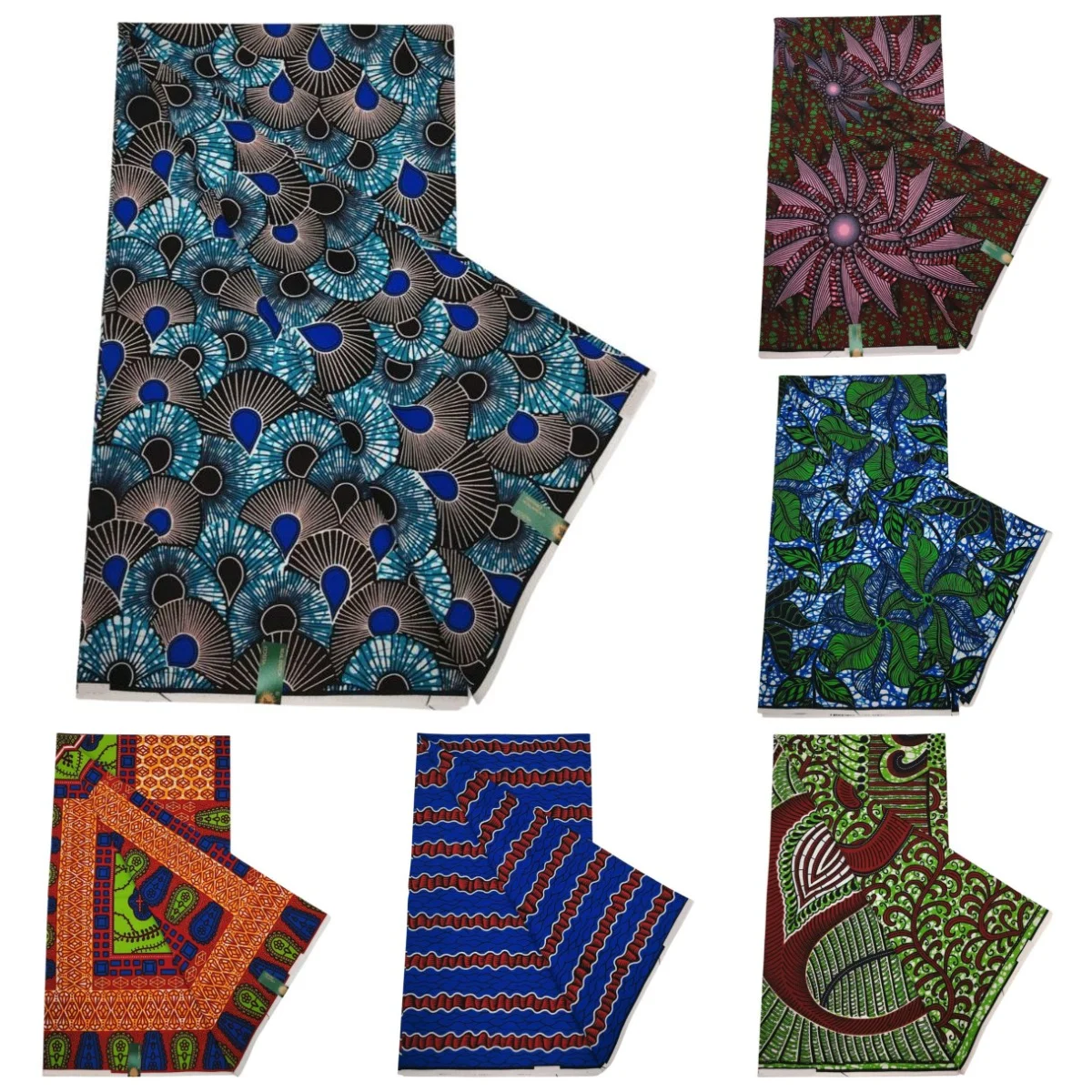 High Quality 6Yards African Nigerian Batik Prints Fabric Ankara Real Soft Fabric Sewing Material 100% Cotton For Women Dresses