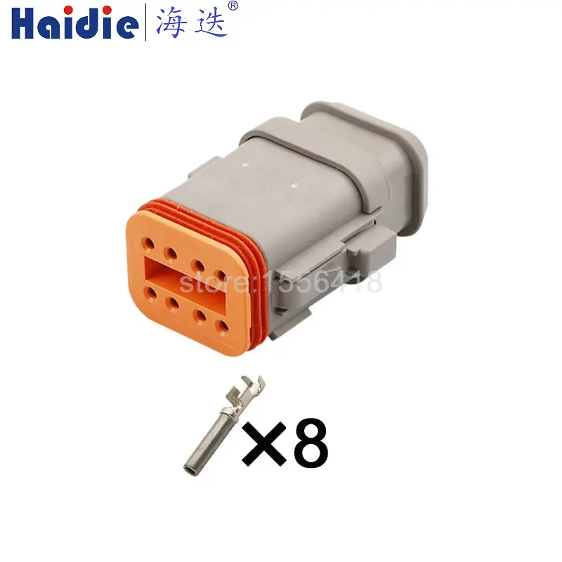 

1-20 sets DT06-08SA-E008 DT04-08PA-E008 Desch waterproof connector 8-hole harness connector harness plug with high back cover