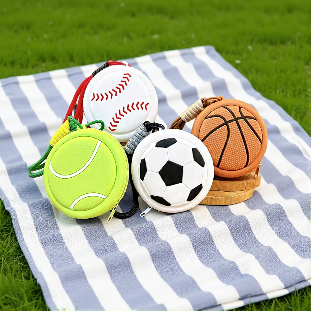 

Креативный спортивный мягкий силиконовый кошелек для монет, сумка для хранения наушников, мини-футбольный кошелек для монет, школьный рюкзак, подвеска, брелок