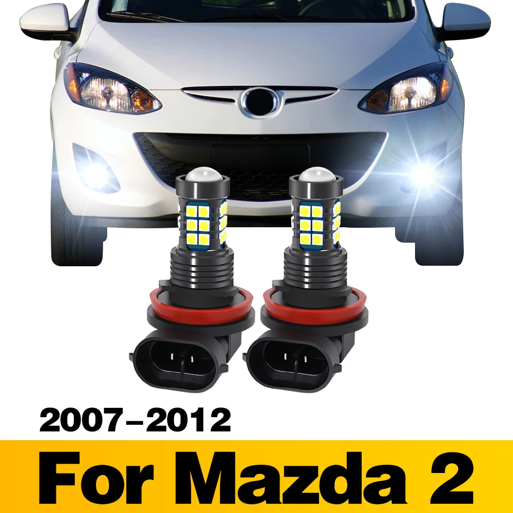 2Pcs LED Lamp Car Front Fog Light Accessories For MAZDA 2 2007 2008 2009 2010 2011 2012