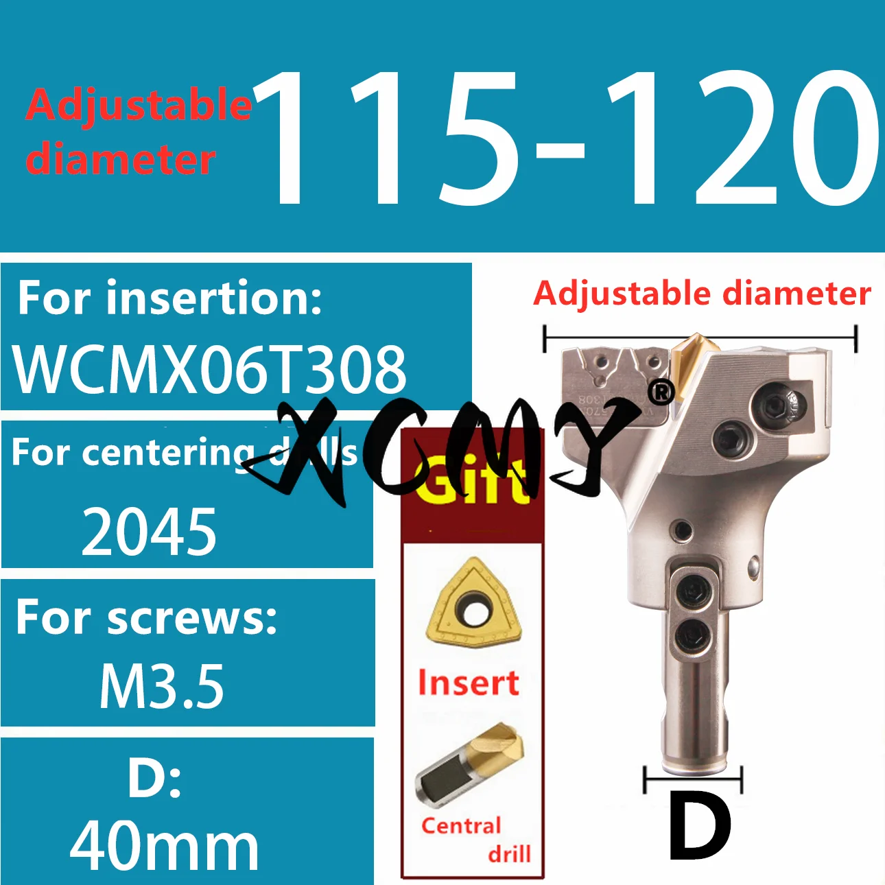 VMD verstelbare diepgat indexeerbare boor met grote diameter 45-160 mm U-boor boorgereedschap voor WCMX WCMT inbrengen