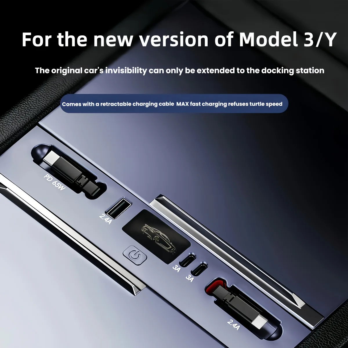 

Compatible with The New Version of for TESLA Model 3/Y, a Dock Car Charger, Multifunctional Charger That Plugs Into The Car Plug