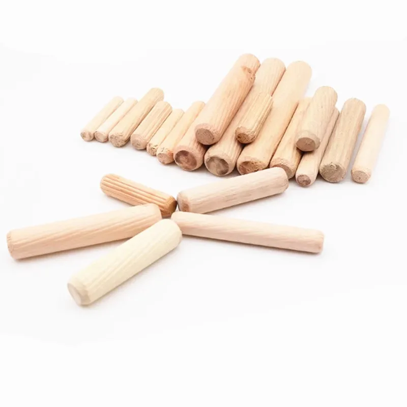 Set of M6 M8 M10*Lmm Wooden Dowel Pins round Fluted Cabinet Drawer Craft Dowel Rods for Furniture Fitting Woodworking
