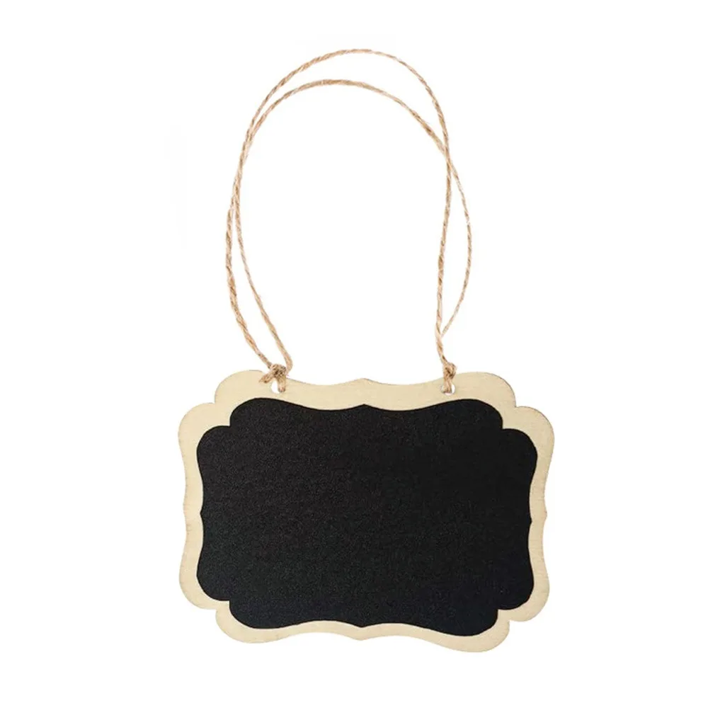 

20Pcs Wooden Mini Double-Sided Blackboards DIY Hanging Message Board Reusable Natrual Plant Tag Cake Shop