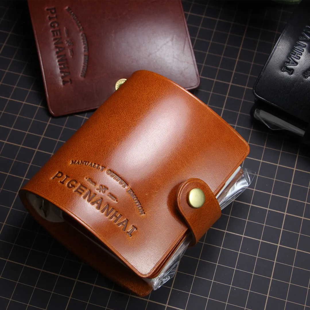 MINI A8 SZIE Handmade Vegetable Tanned Cowhide Handbook American Portable Mini Book Notebook Diary Book