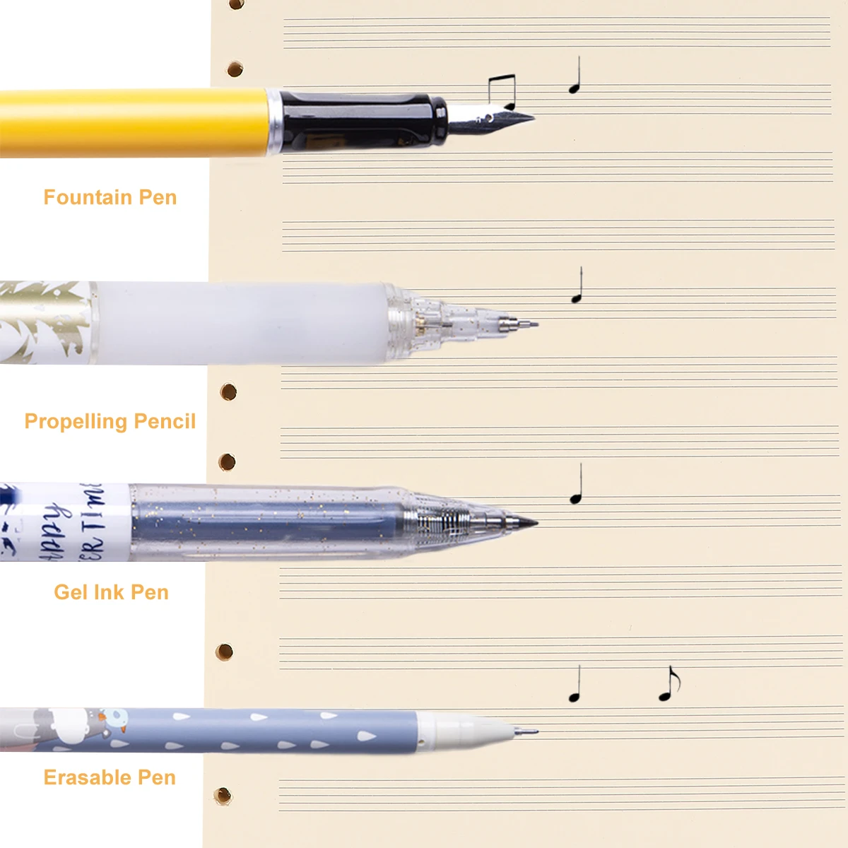 100 Sheets Five-Line Staff Paper High-Quality Smooth Writing No Bleed Loose Leaf Music Manuscript Refill Notebooks Beginner 2mm