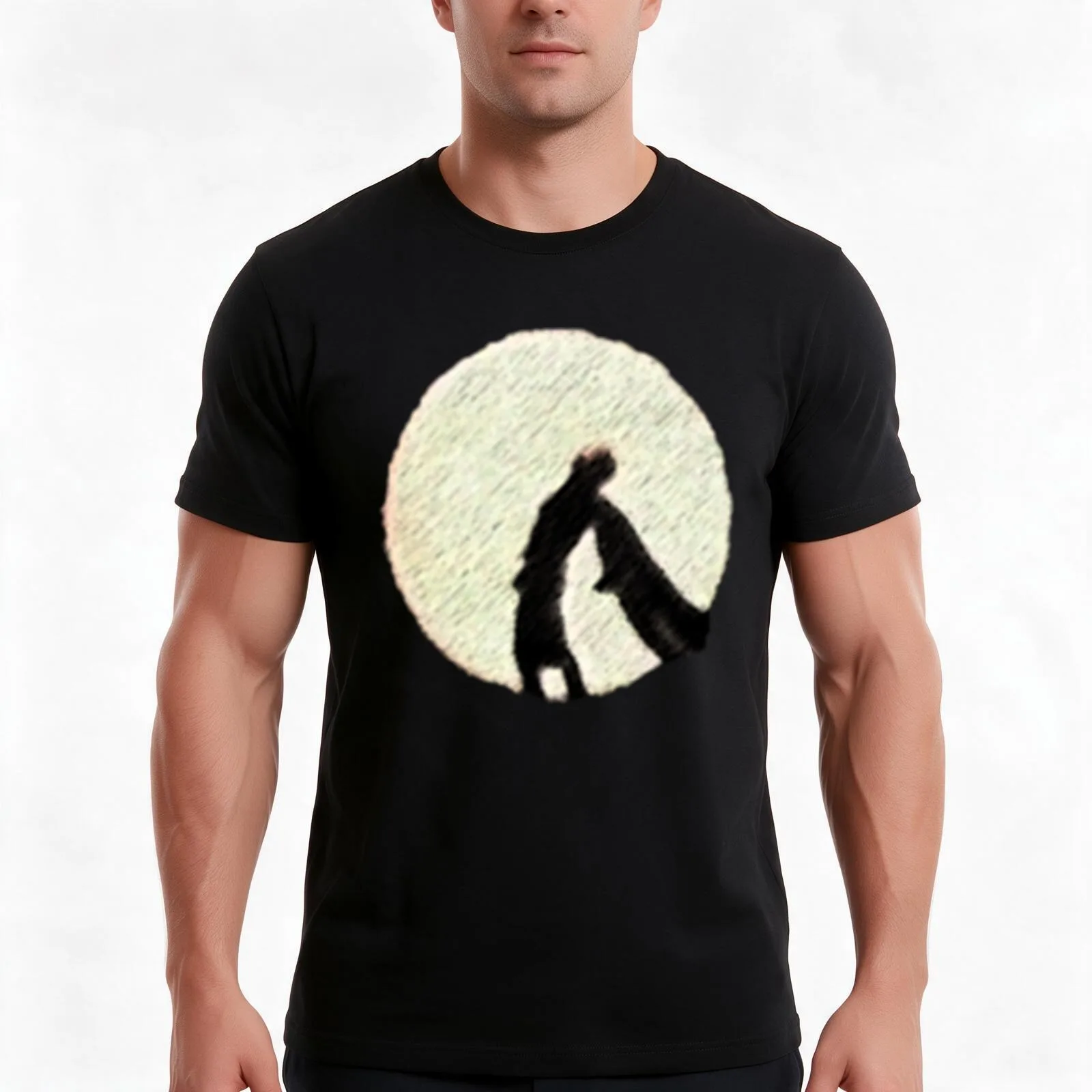 Homelander Moon T-Shirt, Summer Casual Cotton Tee, Oversized Streetwear Tops, Vintage Graphic Print, Loose Fit Short Sleeve
