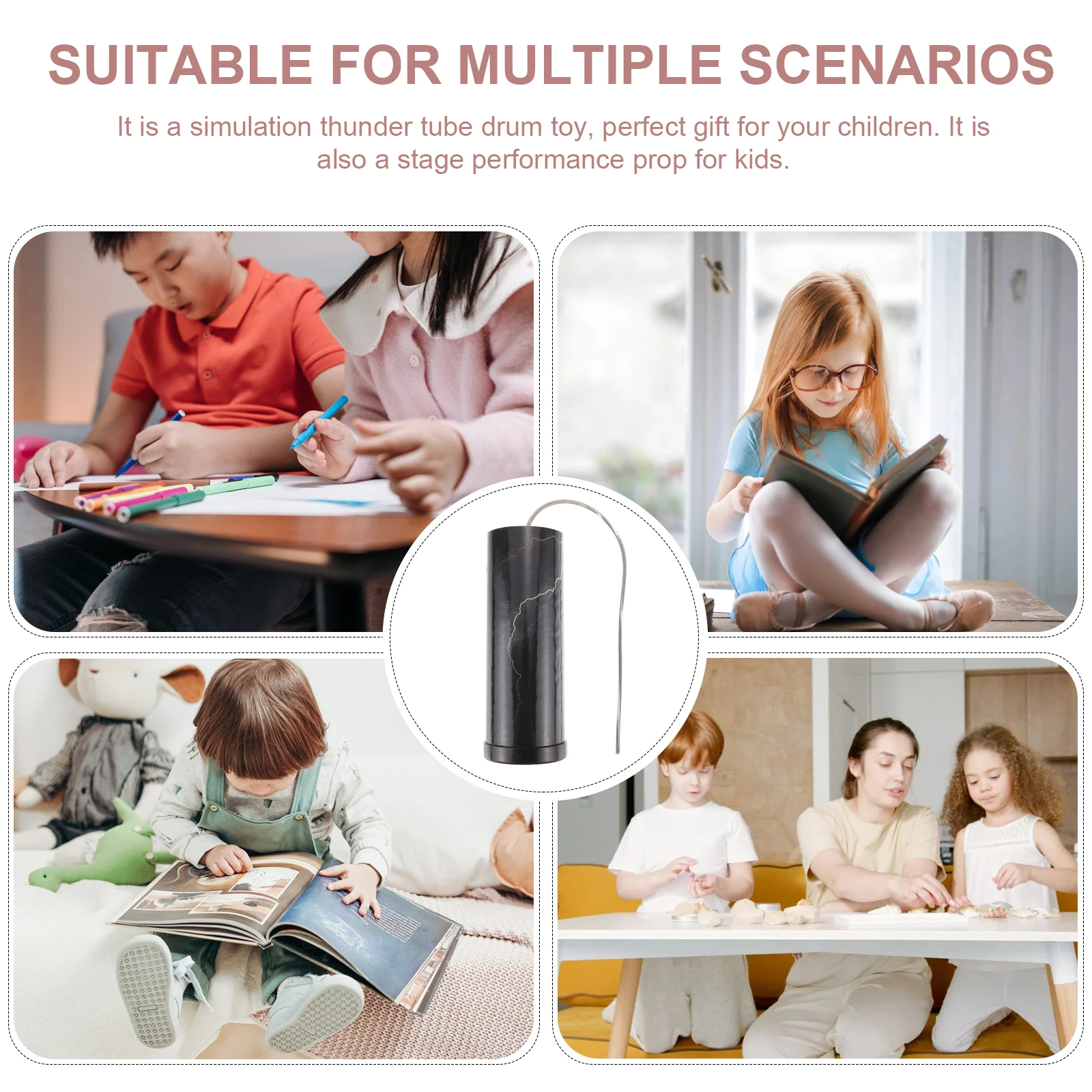 

Thunder Spring Drum Shaker Percussion Instrument Sound Maker Wooden Child Kids Musical Instruments