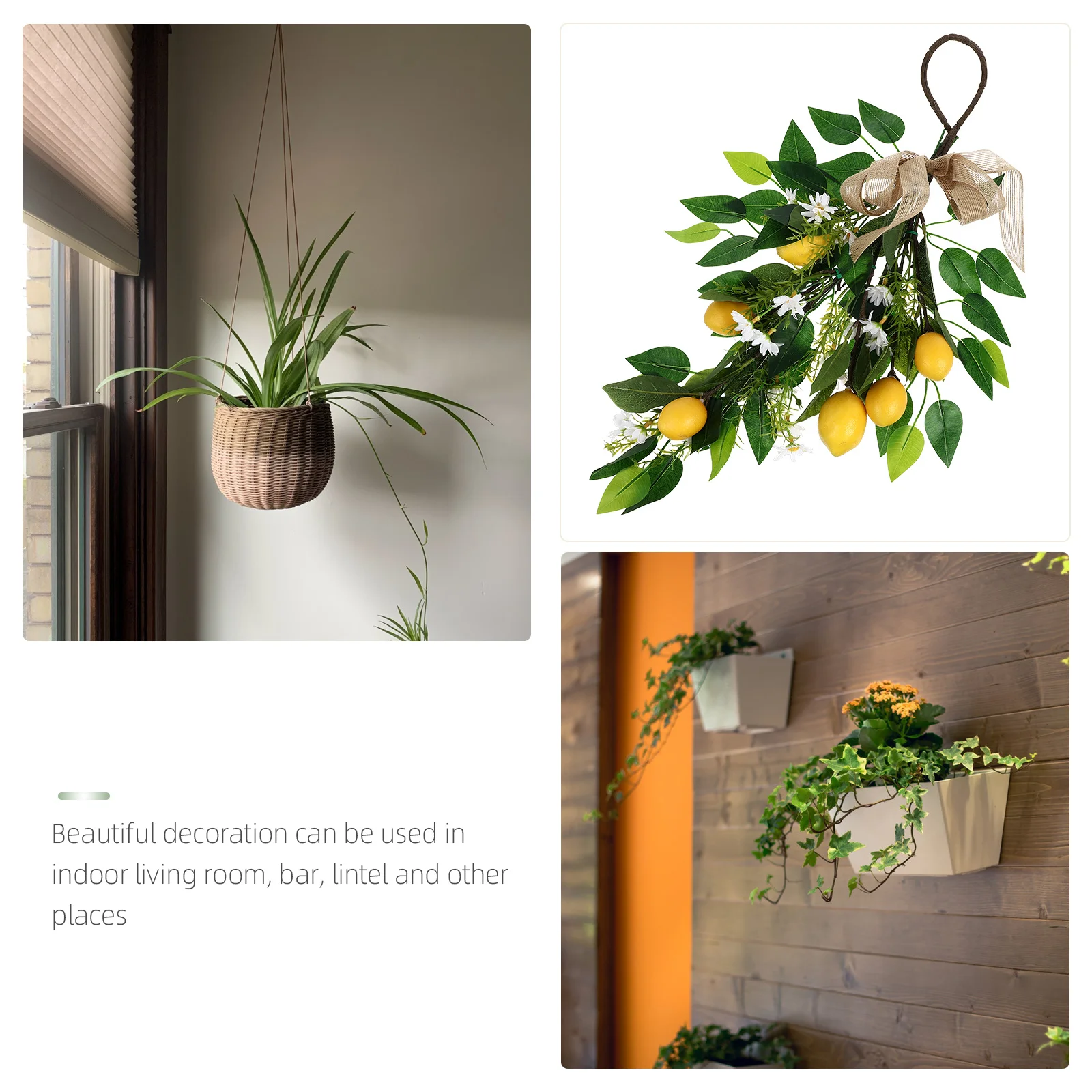 

Chic Artificial Lemon Garland Wall Hanging Pendant Fake Plant Decoration Holiday Party Hanging Simulation Plant Door