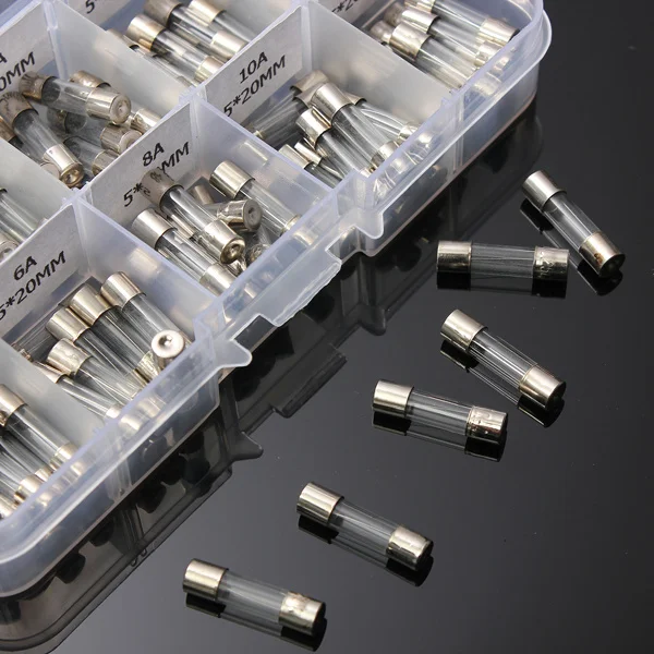

100Pcs Glass Fuse Tube Kit Fast Blow 5x20mm Electrical Repair Assortment Amp 0.2a 0.5a 1a 2a 3a 5a 6a 8a 10a 15a