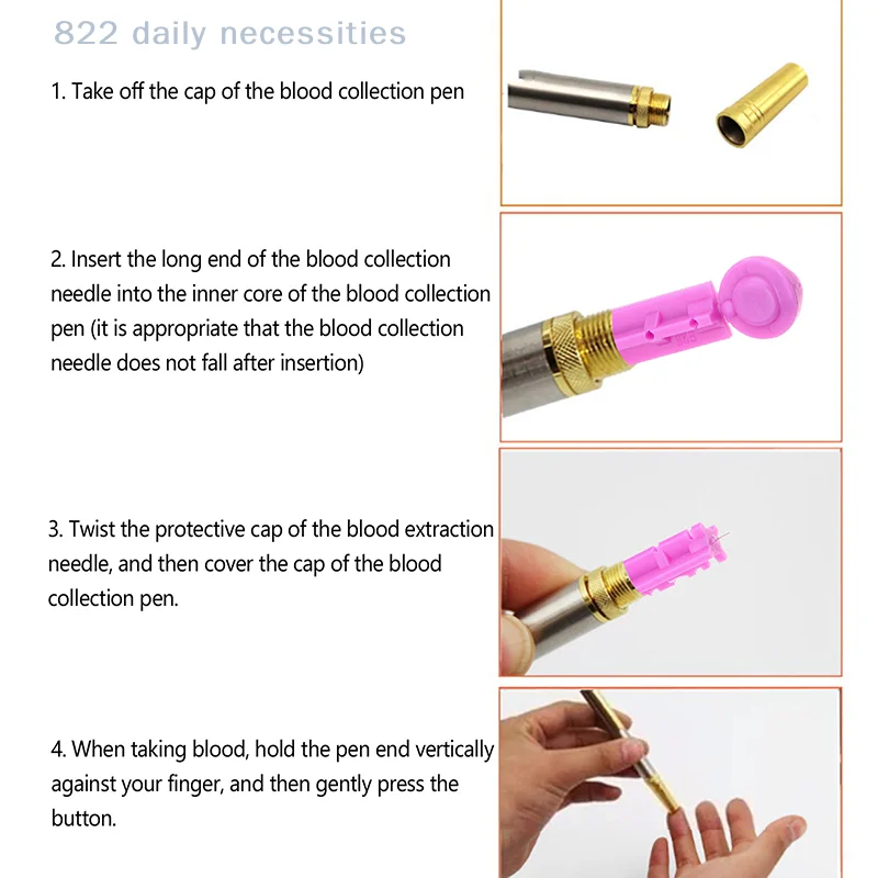 convenient50Pcs Lancets For Diabetes Blood Glucose Testing 30G Count Diabetic Lancets For Less Pain Universal Sterile Needles