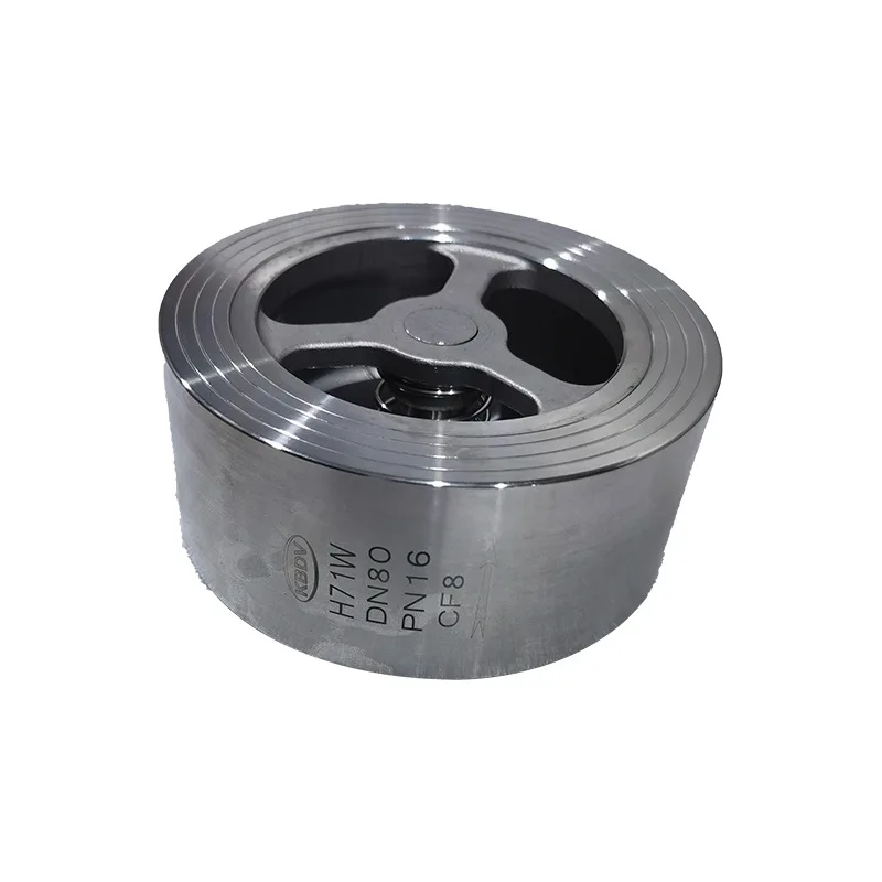 H71H/W-16P/25P stainless steel 304 wafer check valve H71 smooth boiler accessory one-way valve DN50