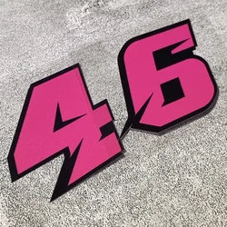 1PC 0123456789 Pink Number Motorcycle Stickers Motorbike Fuel Tank Side Panels Scooter Helmet DIY Moto Fashion Vinyl Decals