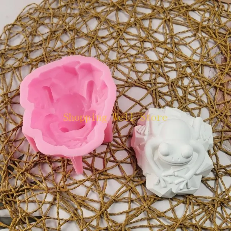 KX4B Lovely Animal Molds Plasters Molds Epoxy Resin Molds 3D Frogs Silicone Mould