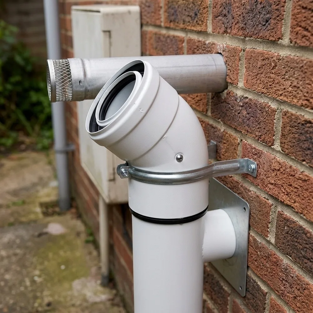 PP Plastic Flue Elbow 45 Degree for Directional Setup Compatible with Wood Stove Tent Heater and Water Heater Vents