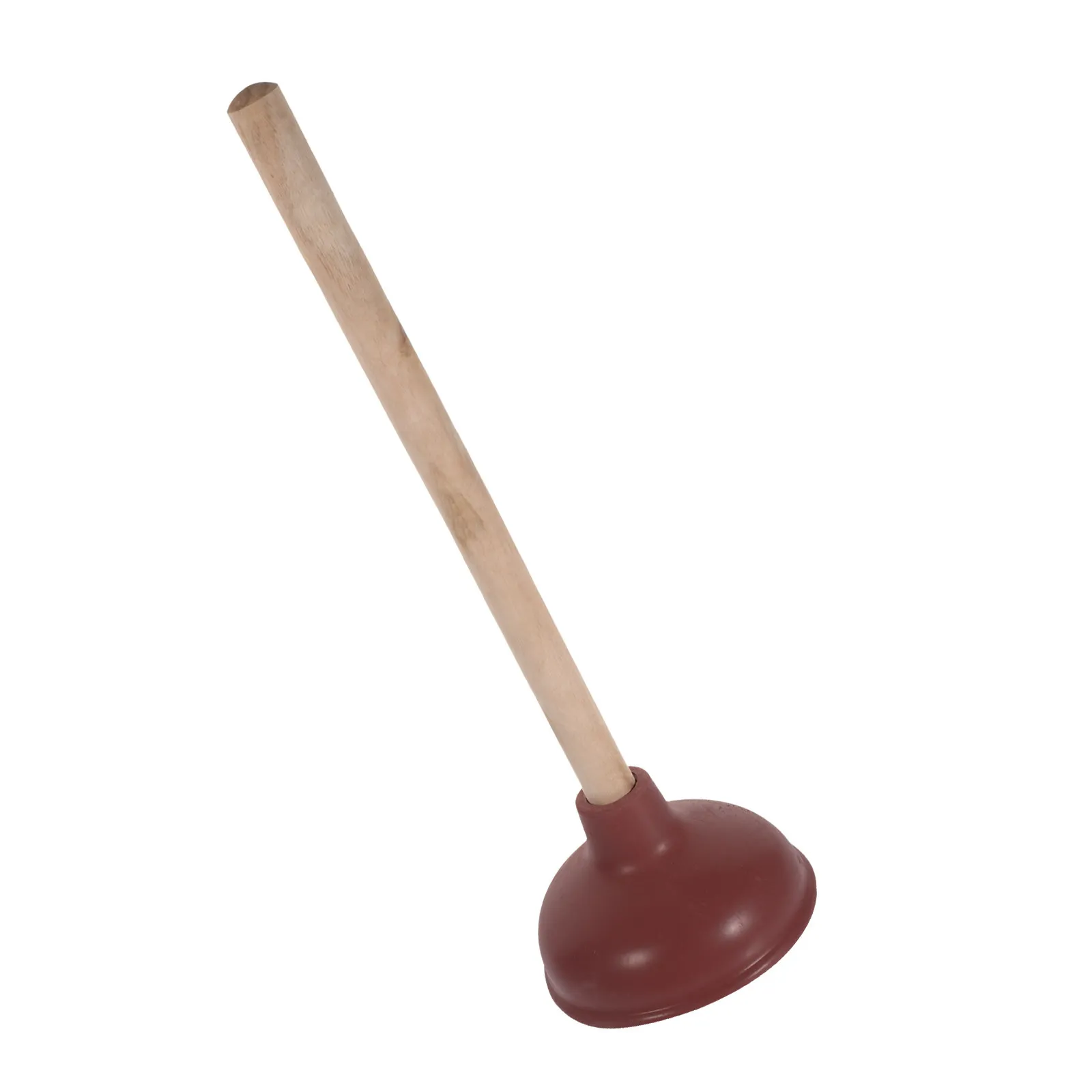 Sturdy Wooden Handle Toilet Plunger Heavy Duty Bathroom Plunger for Effective Clog Removal Strong Rubber Cup Comfortable Wood