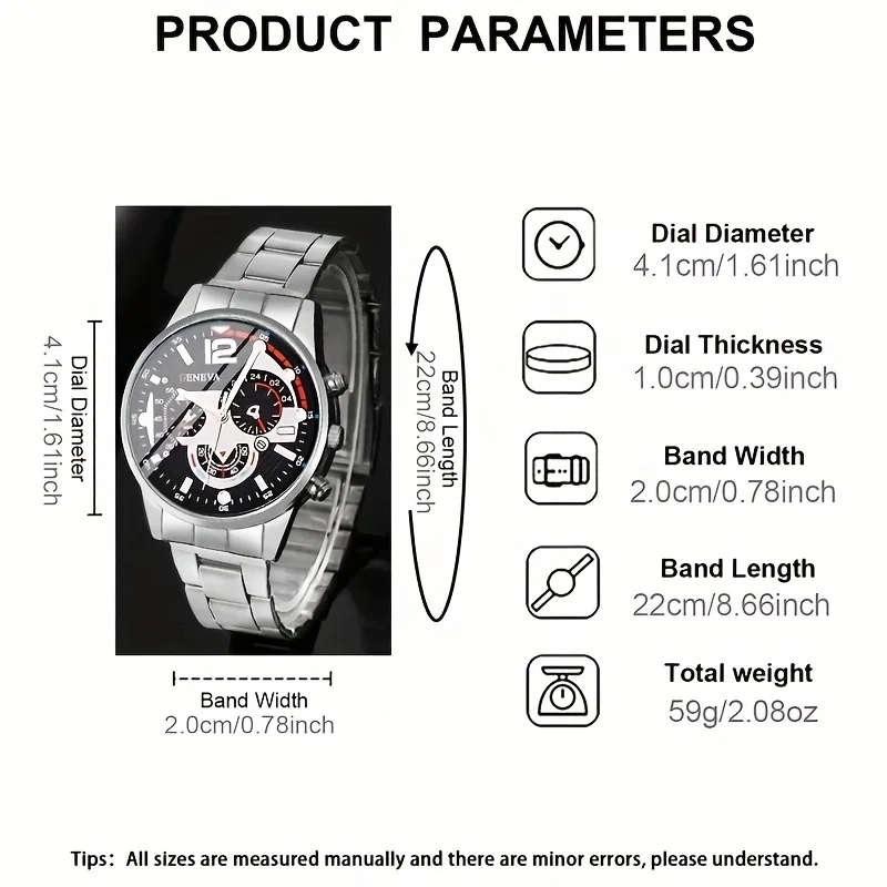 2피스 및 1피스 럭셔리 남성용 쿼츠 시계 세트 - 비즈니스 및 레저 시계