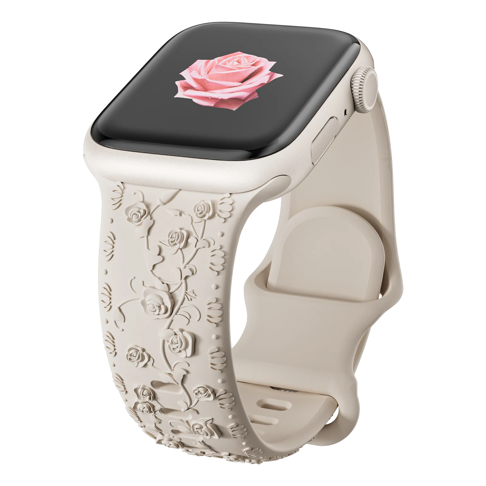 Für Apple Watch Armband 42mm 41 40 45mm 49mm 44mm Blumen-Gravur Armband Correa für iWatch Series 12 11 10 9 7 SE 6 8 Ultra4 – Detail 26