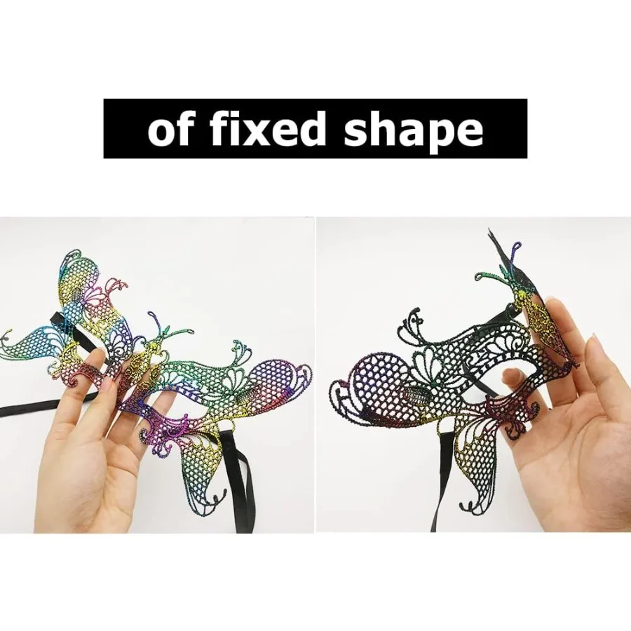 قناع عين نسائي مثير من الدانتيل المرن لحفلات الكرة التنكرية البندقية - تصميم أنيق وقابل للتعديل للاحتفالات حتى