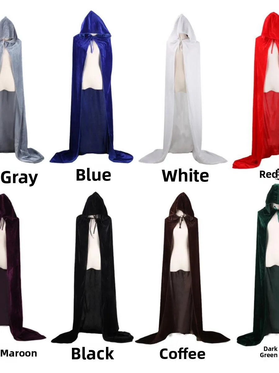 

Бархатный халат, карнавальный костюм на Хэллоуин, Бог Смерти, ведьма, принц, бархатный плащ, сценический костюм, женская традиционная одежда
