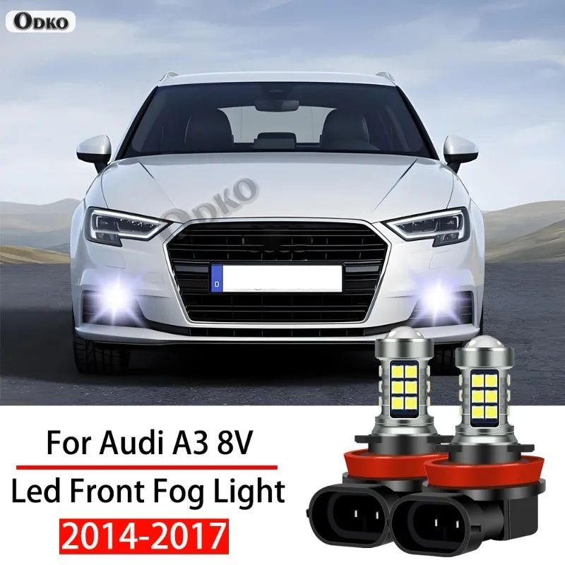 

2pcs For Audi A3 8V 2014 2015 2016 2017 Car LED Front Fog Light Lamp Lighting bulb Accessories Automobiles, Parts & Accessories