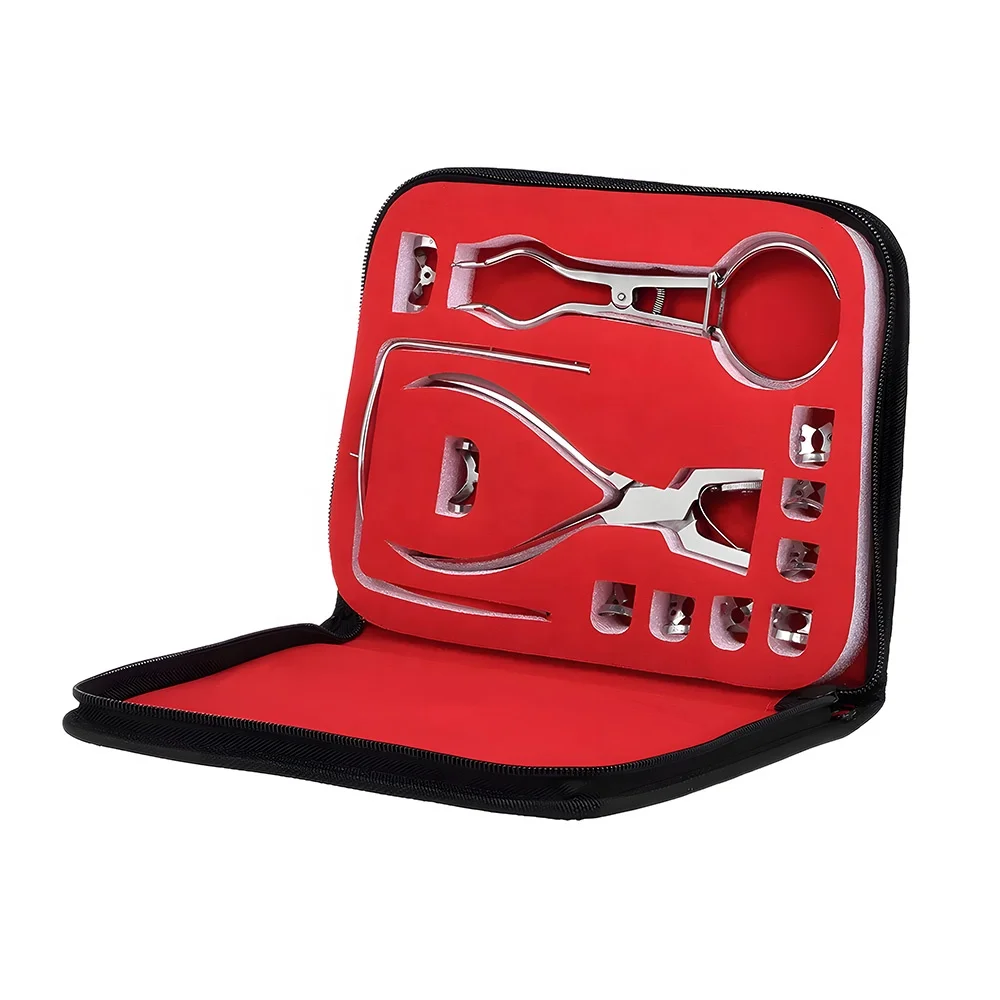 

Dental Rubber Dam Perfurator Puncher Set Punching Forceps Perforator Rubber Orthodontic Dam Clip Instrument