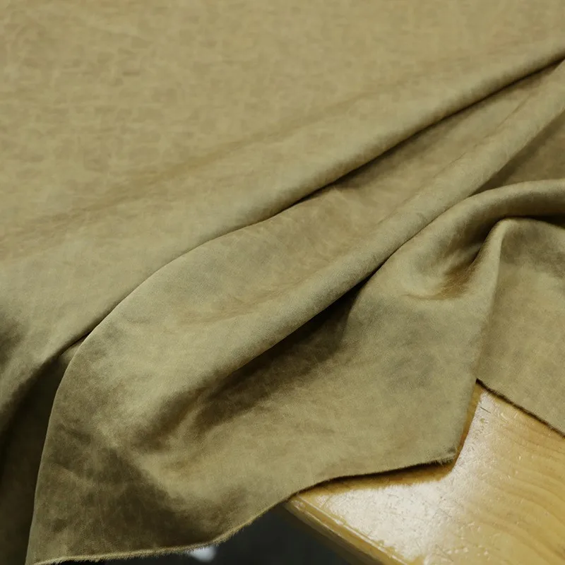 

Satin color true silk plain crack Xiangyunsha fabric intangible cultural heritage ancient method light luxury clothing