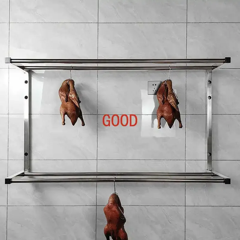 Wandhangend spekrek, geroosterd roestvrijstalen eendenrek