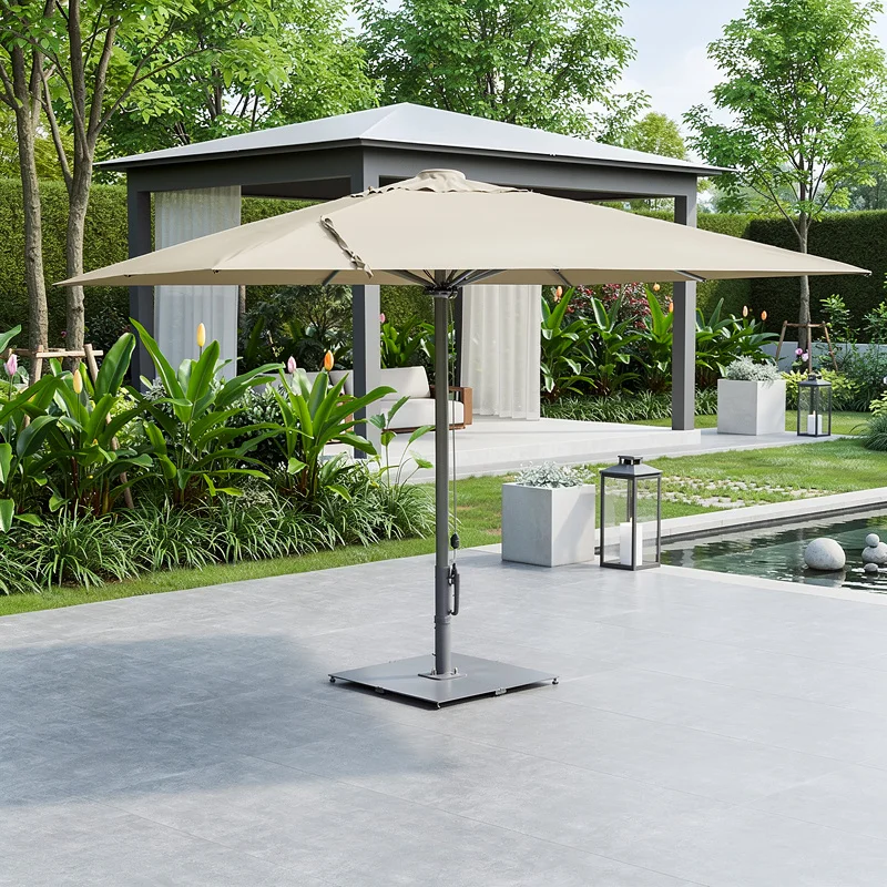 Modern Luxury Waterproof Large Garden Patio Umbrella with Heavy Duty Aluminum Center Pole for Villa Backyard Outdoor Use