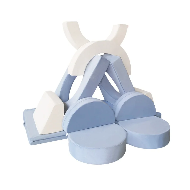 Lunch Break Chair PU Material Modern Simplicity Customizable *Blue White Children Folding Blocks Sofa Cushion