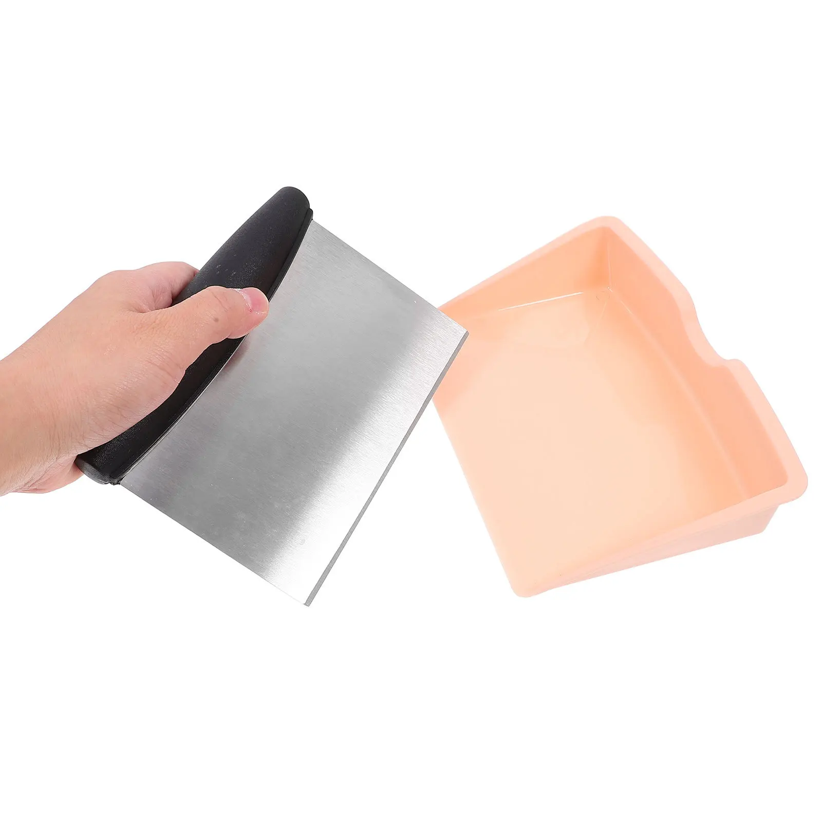 

1Set Dough Cutter Set Stainless Steel Heavy Duty Dough Scraper Multi Purpose Kitchen Tool for Baking Pastry Pizza Bread Butter