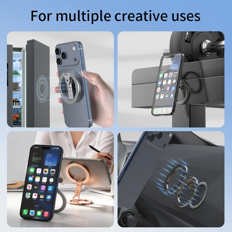 Soporte Magnético de Doble Cara para MagSafe, Plegable con Anillo, para iPhone 16 15 14, Huawei Xiaomi 5