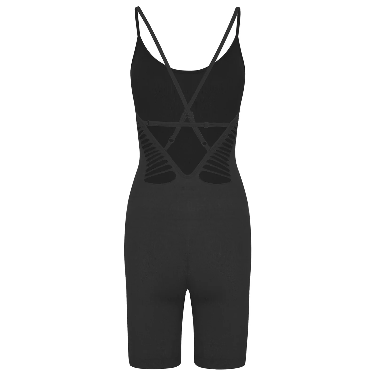 Women One-piece Swim Gym Workout Fitness Sports Clothes Sleeveless Adjustable Spaghetti Straps Yoga Jumpsuit Athletic Bodysuit