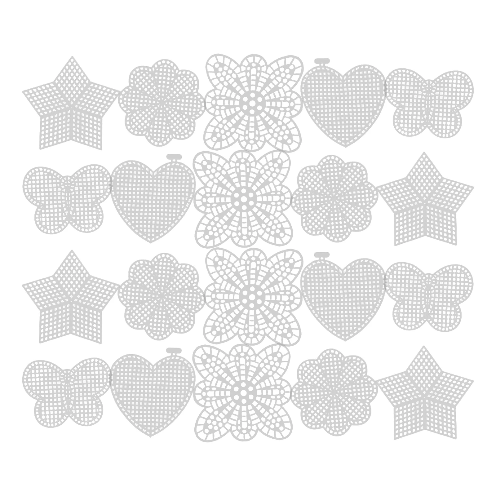 

25pcs Blank Mesh Plastic Sheet Canvas Embroidery Kit Drawing Supplies Artists Boards Shapes Plastic Grid Canvas Creative