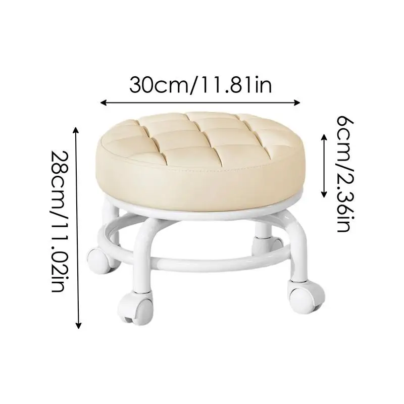 Household Universal Wheel Small Stool 360 Degree Rotating Children Pulley Low Stool Walking Round Chair supplies For Rental Room