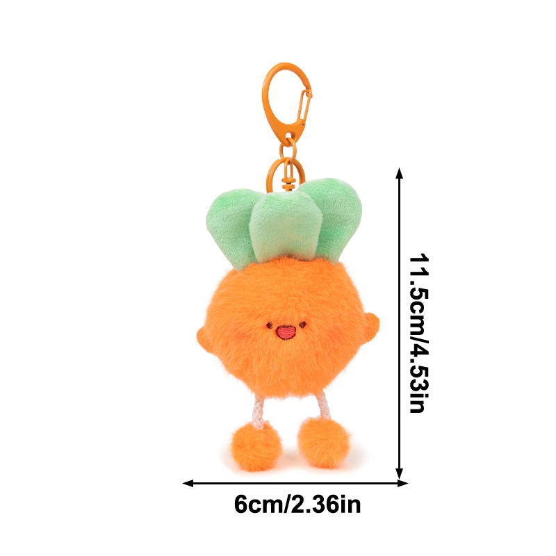Cartoon groente uittrekbare pluche pop sleutelhanger creatieve gevulde pop sleutelhanger tas hanger rugzak hangende decoratie leuke geschenken
