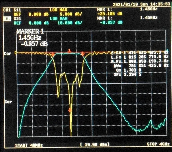 1050-1750MHz LC Discrete Component Bandpass Filter, Small Volume, SMA Interface