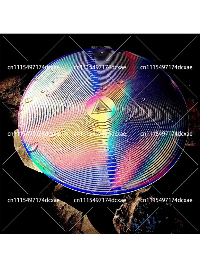 Pyramid Double-Sided Energy Disk 40 Circles Concentric Meditation Field Copper Gold-Plated Waterproof