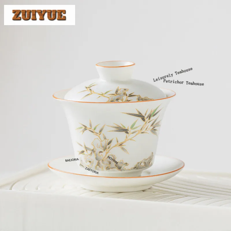 150ml-hand-painted-green-bamboo-gaiwan-handmade-tea-tureen-tea-bowl-with-lid-kit-tea-maker-cover-bowl-teaset-supplies-gift