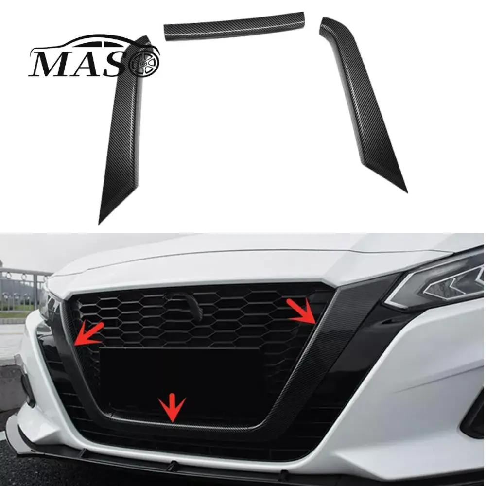 

Для Nissan Altima 2019 2020 2021 2022 2023 2024 передняя решетка рамка накладка ABS глянцевый черный/углеродное волокно черный