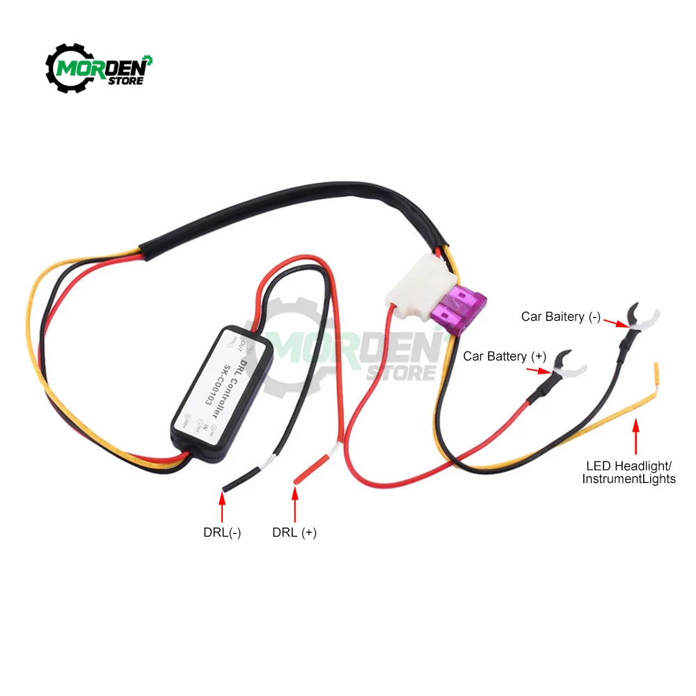 Car LED DRL Controller Auto Daytime Running Light Relay Harness Dimmer On/Off Fog Light Controller Power Supply Accessories